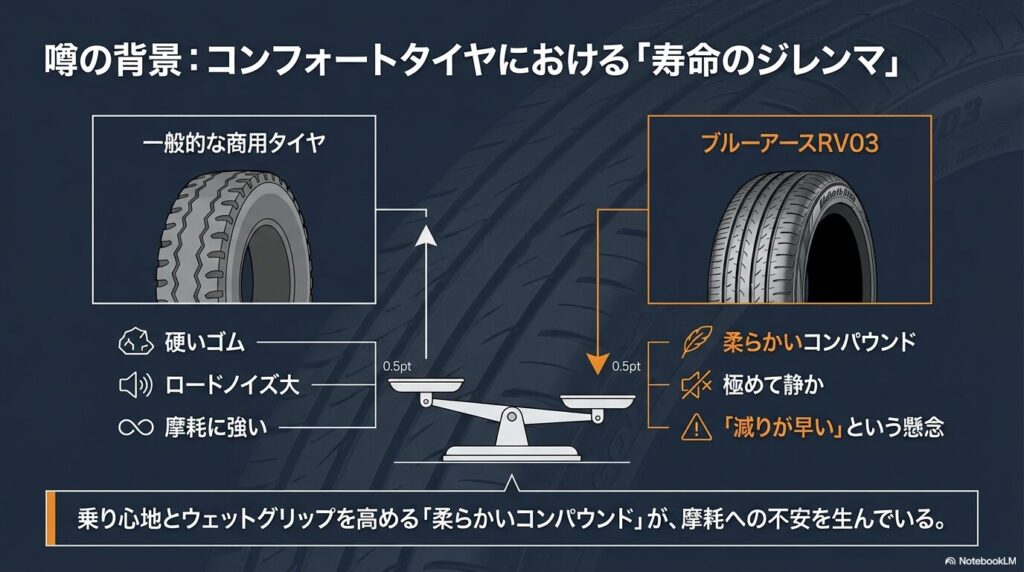 乗り心地を高める柔らかいコンパウンドが「減りが早い」という懸念を生む寿命のジレンマ