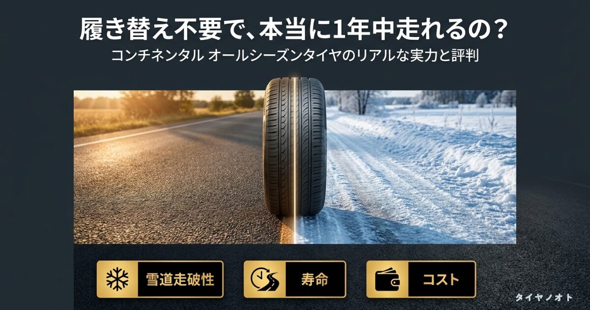 雪道を力強く走るコンチネンタルのオールシーズンタイヤ