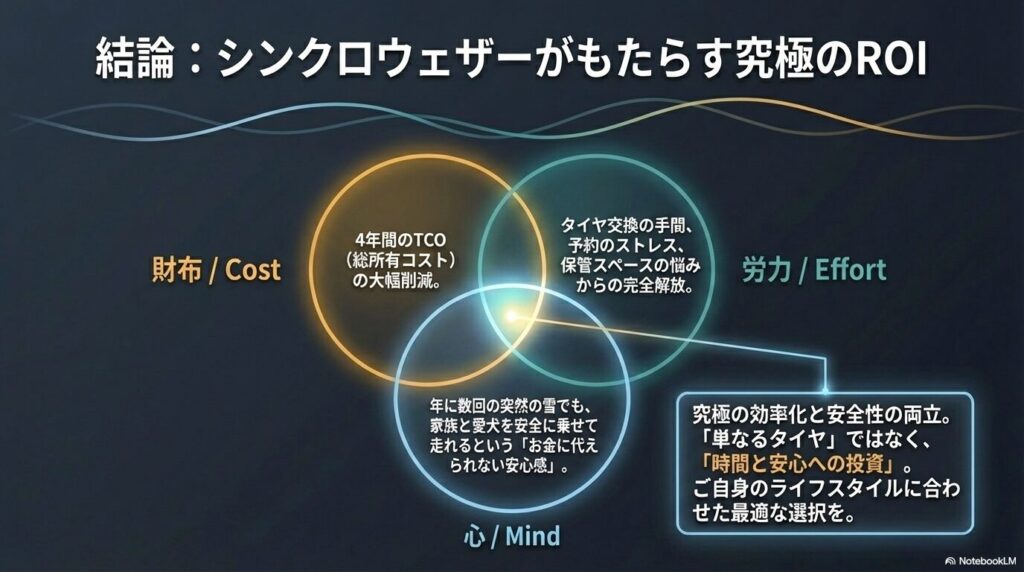 財布、労力、心の3つの側面から見た、シンクロウェザー導入による究極の効率化と安全性の両立