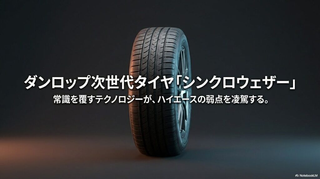 ダンロップの次世代タイヤ「シンクロウェザー」の紹介スライド